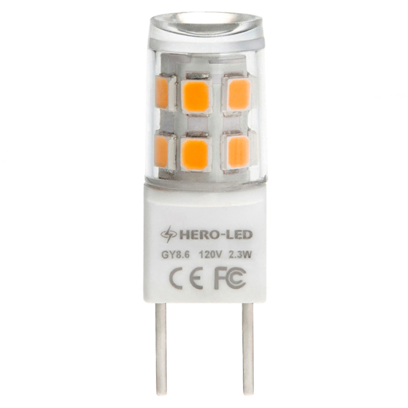 AC100-130V, T4 GY8.6 LED Bulb, 2.3 Watts, 20W Equivalent, 5-Pack
